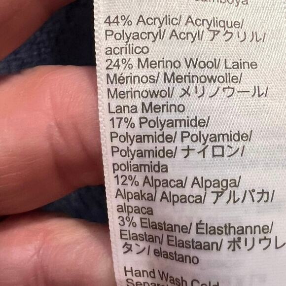 J.Crew Merino Wool Alpaca Blue Crew Neck Sweater Women’s Size Med Blue Knit Soft - Picture 5 of 5